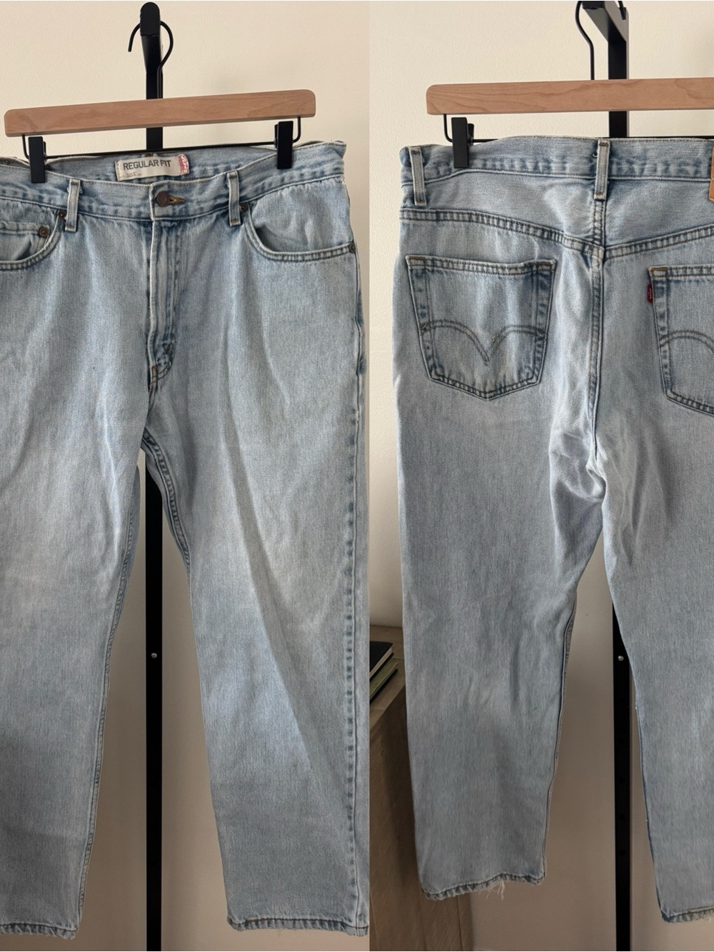 Levi's Men/Womens Light Wash Straight Jeans Denim